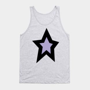 Purple Lavender Star Thick Black Line Tank Top